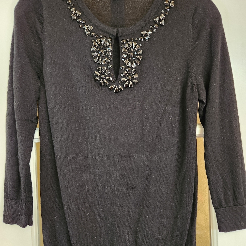 Talbots Black Merino Wool Sweater